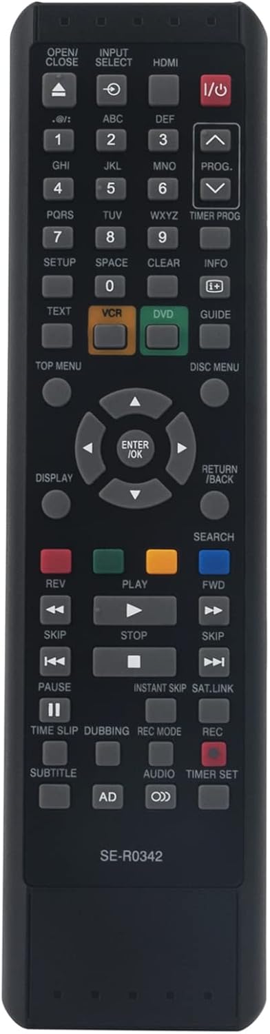 SE-R0342 Replacement Remote Control Fit for Toshiba DVD VCR VIDEO CASSETTE RECORDER DVR19DTKB DVR20KB - Image 4