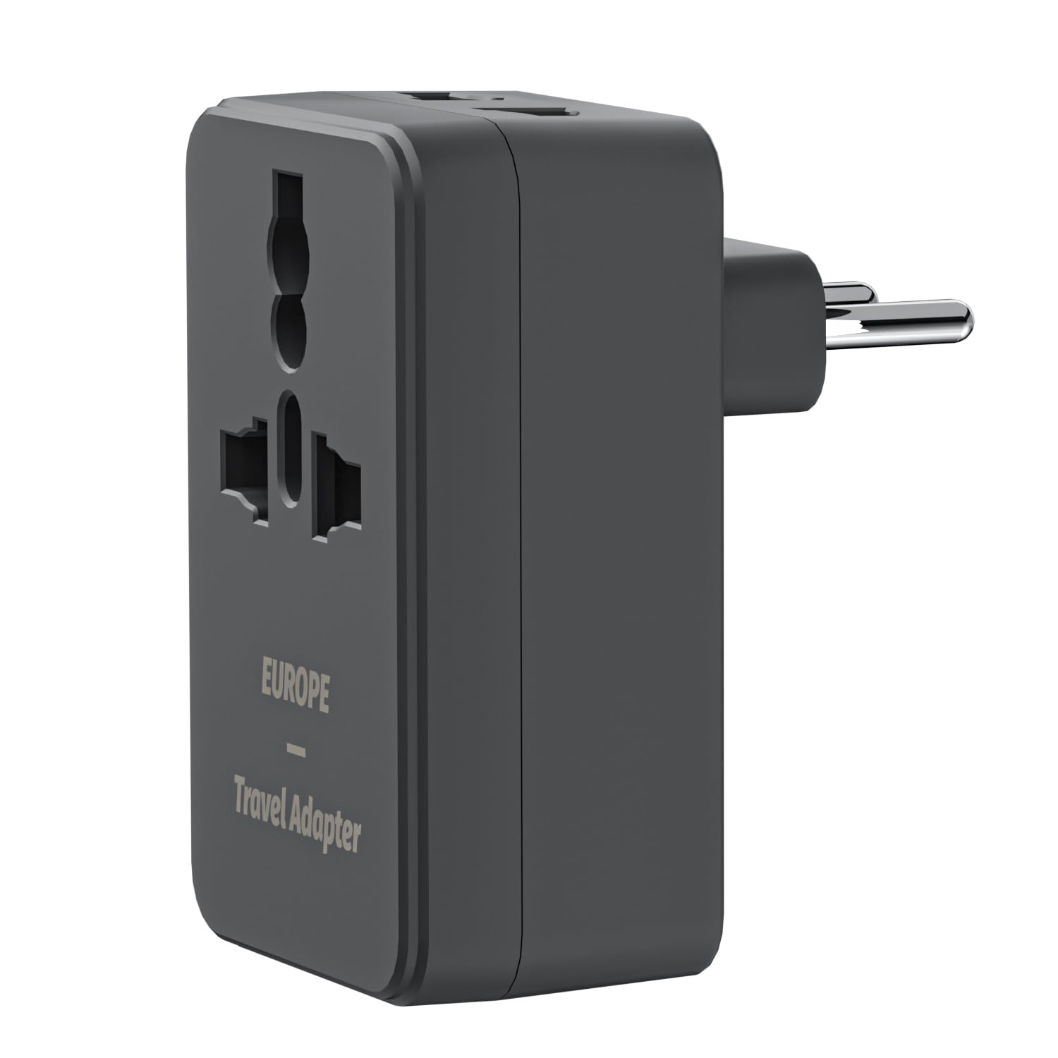 TryAceEuropean Travel Plug Adapter, International Plug Adapter with Dual AC Outlet, 5V/3A USB-A & Type-C Port, US to Europe Plug Adapter, Adapters for Europe EU Spain Italy France Germany, T3