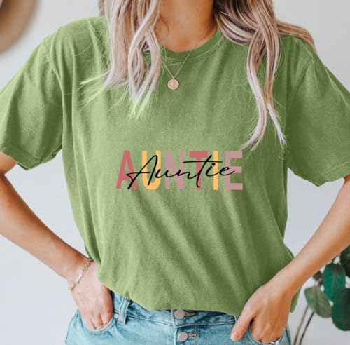 Image of Auntie Women Warm Lovely Love Print Blessing Holiday Summer Ladies Women Casual Short Sleeve T-Shirt.