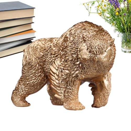Poupangke Statua Orso Esterno | Decorazione Capanna Orso | Scultura Animale Originale con Design Testa per Decorazioni Esterne Giardino Prato Portico