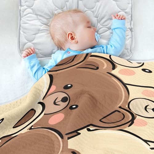 Burbuja Cartoon Bears Baby Blanket for Boys Girls, Nursery Soft Warm Swaddling Receiving Baby Blankets, 30x40 in Toddler Blanket4