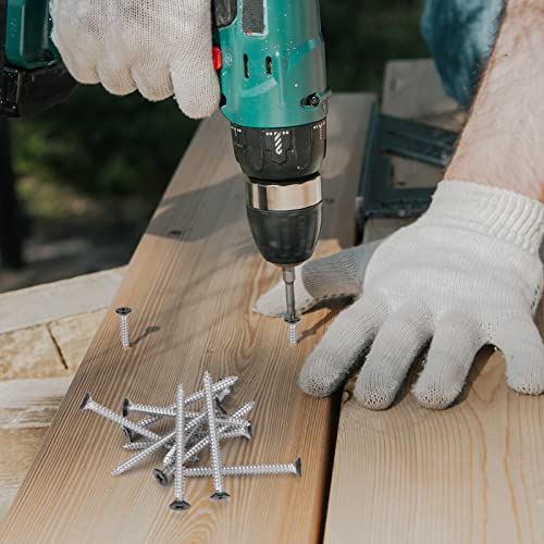 Image of QISHENG Black Head 100 PCS #4x3 /4(0.75 inch) Stainless Steel Phillips Flat Head Wood Screws,Stainless Steel 18-8 A2(304) Screw