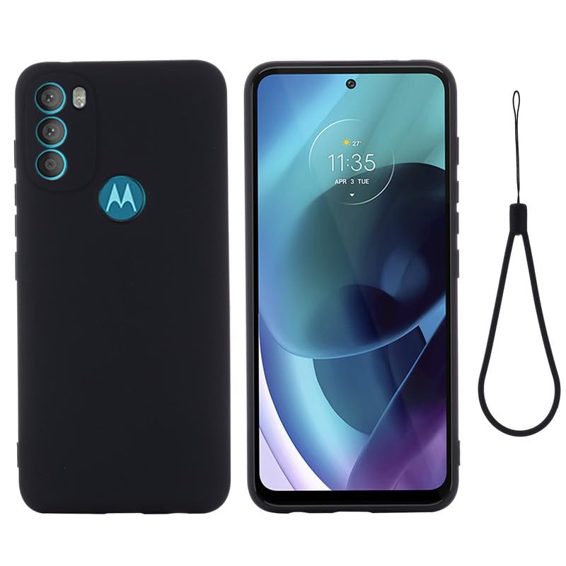 Nikaque Funda de silicona líquida para Motorola Moto G71 5G, ajuste delgado, protector a prueba de golpes, cubierta de goma de gel suave compatible con Motorola Moto G71 5G, color negro
