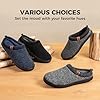 MERRIMAC Men's Slip-on Slippers Comfy Memory Foam Non-slip Indoor House Shoes Dark Blue,9/10 UK #5