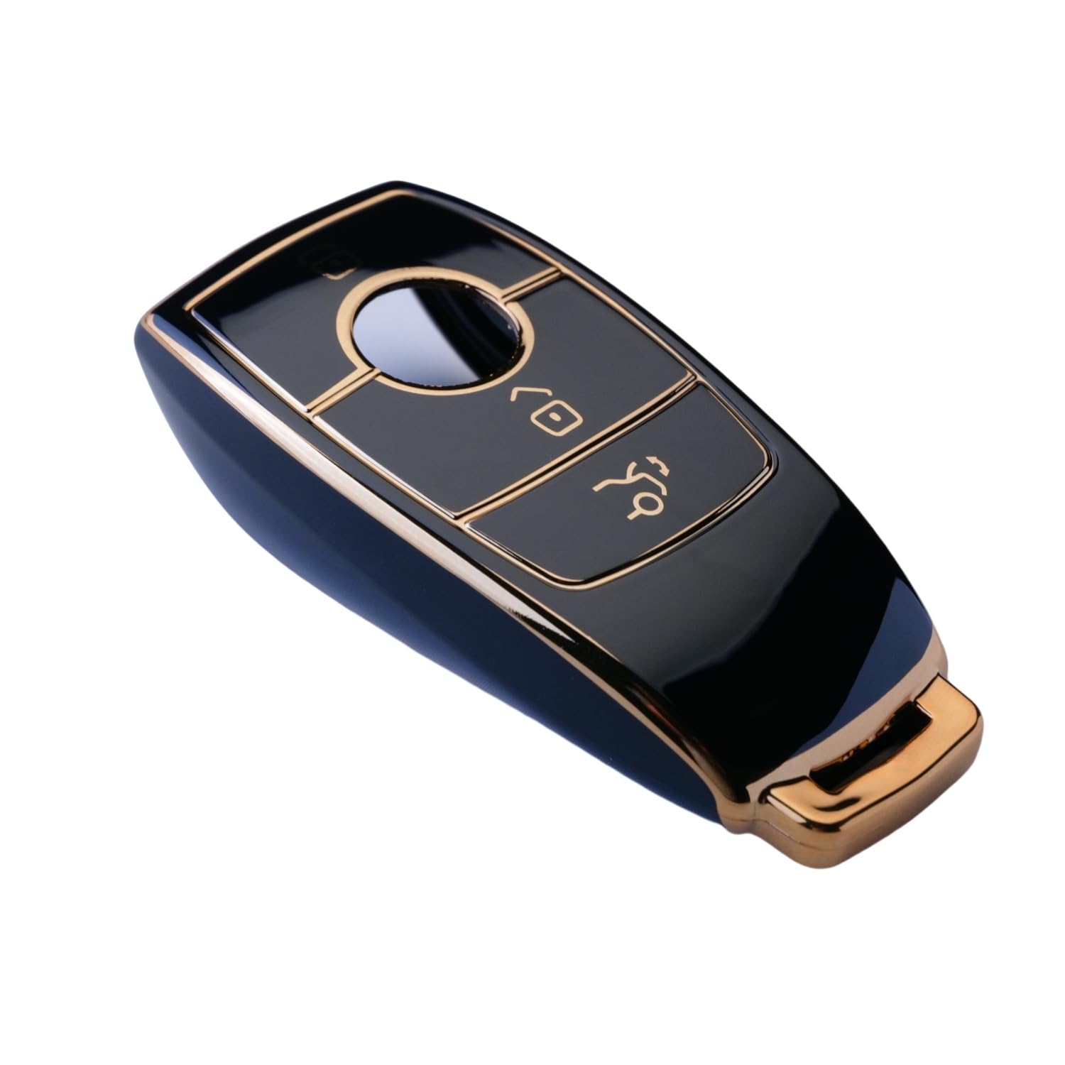 RUXYAXFOL TPU copertura chiave auto per Mercedes Benz S/A/G/B/E/C Classe AMC CLA CLE CLS GLA GLC GLE GLK GLS W221 W222 Custodia chiave auto, 2 pezzi, oro nero