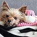 ZippyPaws Crinkle Monkey - Interactive Dog Toys to Keep Them Busy, Squeaky Plush Pet Toy for All Breeds, Cute Gift for Small and Medium Dogs, Contains 1 Round Squeaker - Small, Pink