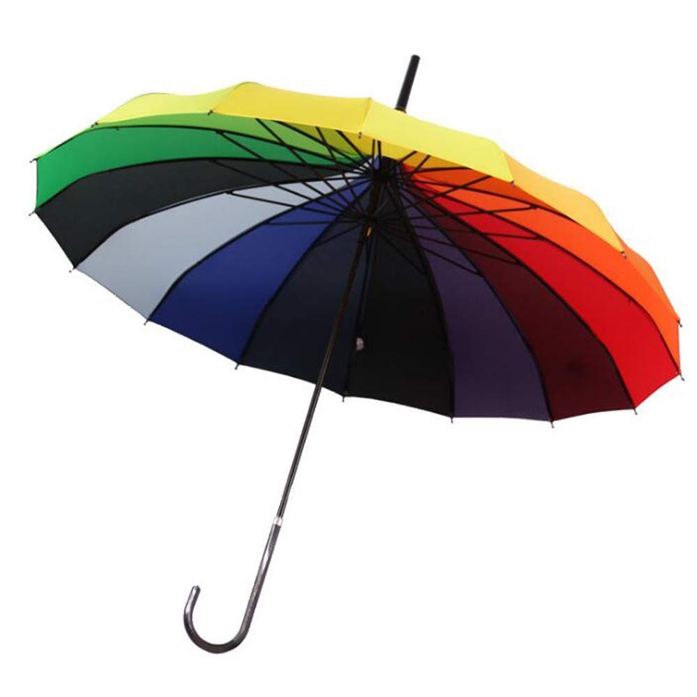 Urządzenia wyjściowe kreatywny zakrzywiony prosty pręt księżniczka parasol osobowość tęcza pagoda parasol odzież przeciwdeszczowa (kolor: Wielokolorowy)