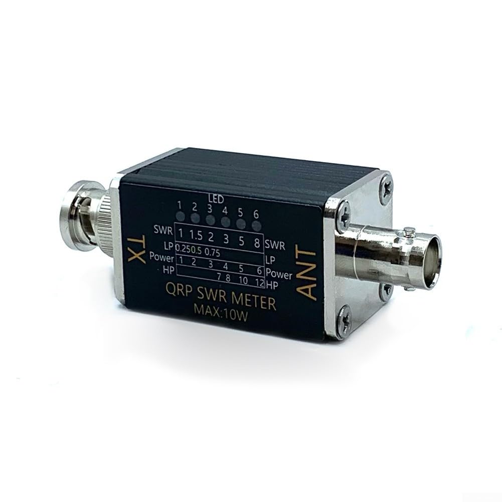 Misuratore di potenza 1-30MHz SWR 10W con retroilluminazione a 6 LED per test del segnale radio a onde corte e uso amatoriale sul campo