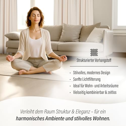 Homing Cord-Vorhang Sven Beige | Schlaufenvorhang inkl. Multifunktionsband | Blickdichter Vorhang Schlafzimmer & Wohnzimmer | Blickdicht mit verdeckten Schlaufen | 140x245 cm | 1 STK.