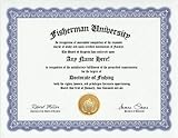 Fisherman Degree: Custom Gag Diploma Doctorate Certificate (Funny Customized Joke Gift - Novelty Item)