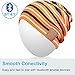 Bluetooth Beanie Hat,Slouchy Skully Strip Cap with Wireless Bluetooth Headphone Headset Earphone Music Audio Hands-Free Phone Call for Winter Sports Fitness Gym Exercise Workout - Black/Orange