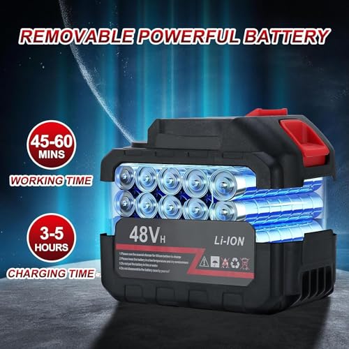 Image of (Double Battery) Cordless Portable Wireless Pressure Washer Gun 48V 12000mAh High Pressure Water Gun for Car Wash and Bikes Cleaning with Adjustable Nozzles and 5M Hose Pipe (Large)