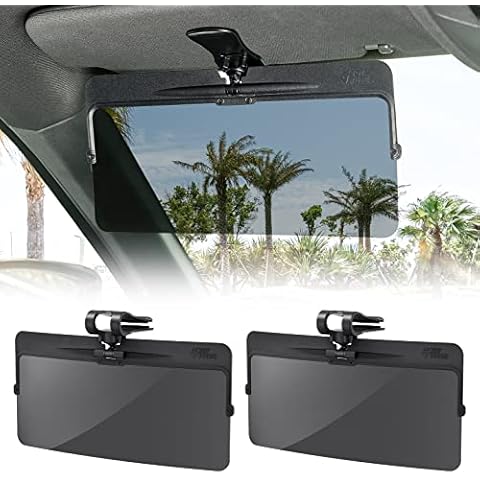 JOYTUTUS Sun Visor for Car, 2 Pack Polarized Sun Visor Extender Universal Anti-Glare Easy to Install, Protect from Glare/UV Ray/Stray Light Cover