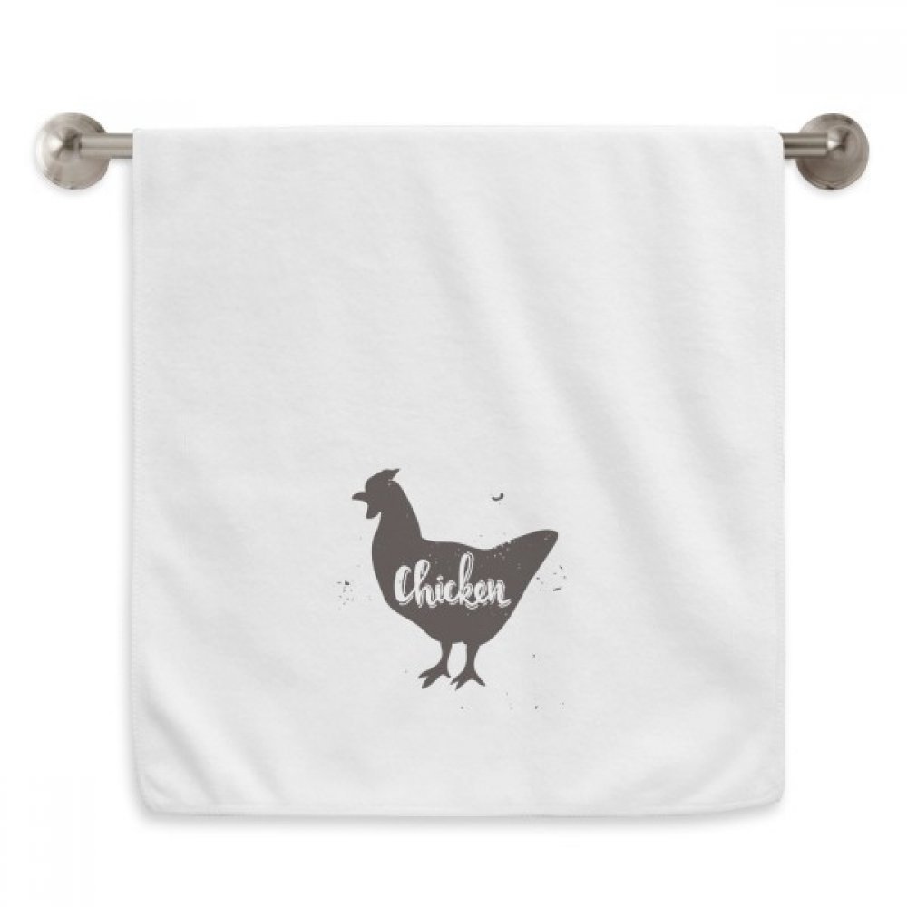 Serviette débarbouillette Poulet Noir Animaux Diadème blanche 13x29 pouces