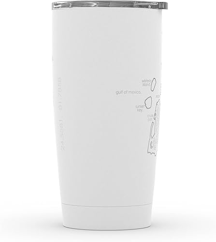 Vista 292 de Well Told Vaso de café aislado con diseño de mapa de Nueva York grabado, taza de acero inoxidable grabada (20 onzas, negro) con aislamiento de mapa