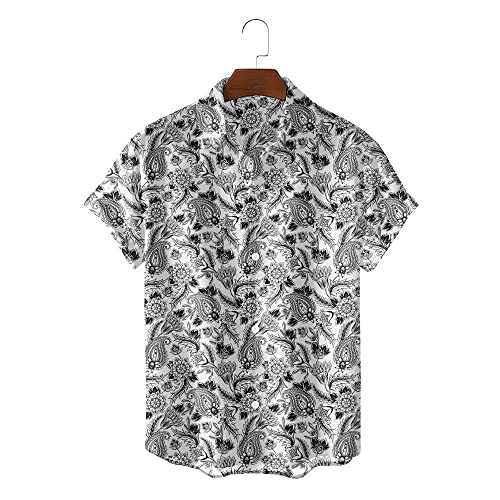 Chemises pour hommes à manches courtes style ethnique vintage finitions soignées