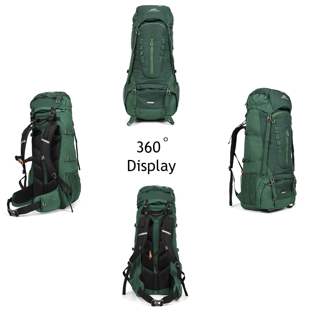 Dutch Mountains Plecak trekkingowy 65 ltr - 75 ltr lekki, wodoodporny, turystyczny plecak podróżny (Zielony)