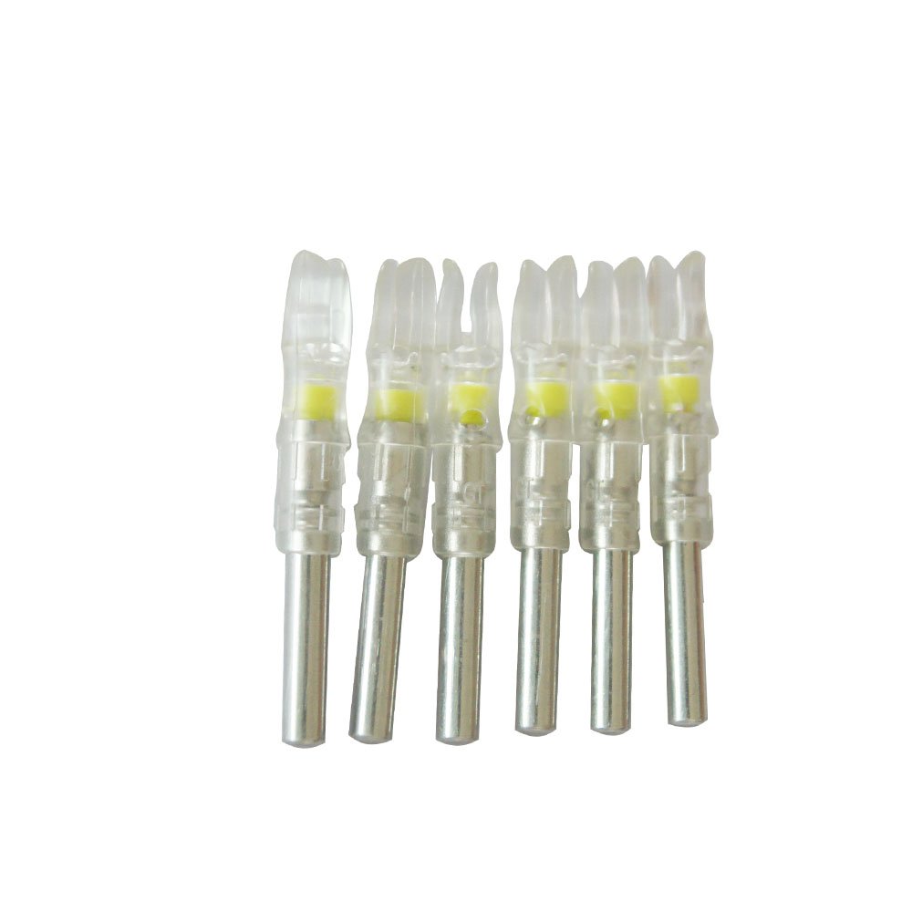 jiexi hwyp Automatically Lighted Led Nocks for Inner Diameter 6.3 mm Compound Bow Arrows Gt Size Pack of 6 - Yellow