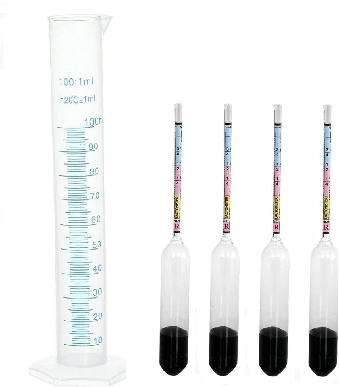Milk Lactometer for checking Milk Purity with in a Minute Test Kit (4Unit Lactometer with 100ML Jar) pack of 5-picture-29