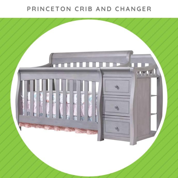 Image of Full-Size Conversion Kit Bed Rails for Sorelle Crib & Changer Combos - Solid Wood - Toddler & Adult Bed Rail for Full-Size - Nursery Furniture (Model #1050, Weathered Grey - Princeton Crib & Changer)