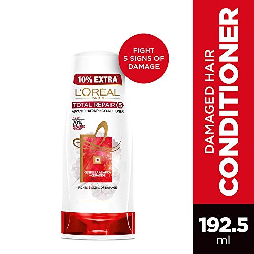 Image of L'Oreal Paris Total Repair 5 Advanced Repairing Shampoo, 640 ml, L'Oreal Paris Total Repair 5 Conditioner (175ml), L'Oreal Paris Hair Expertise Total Repair 5 Serum, 80ml( Set of 3)