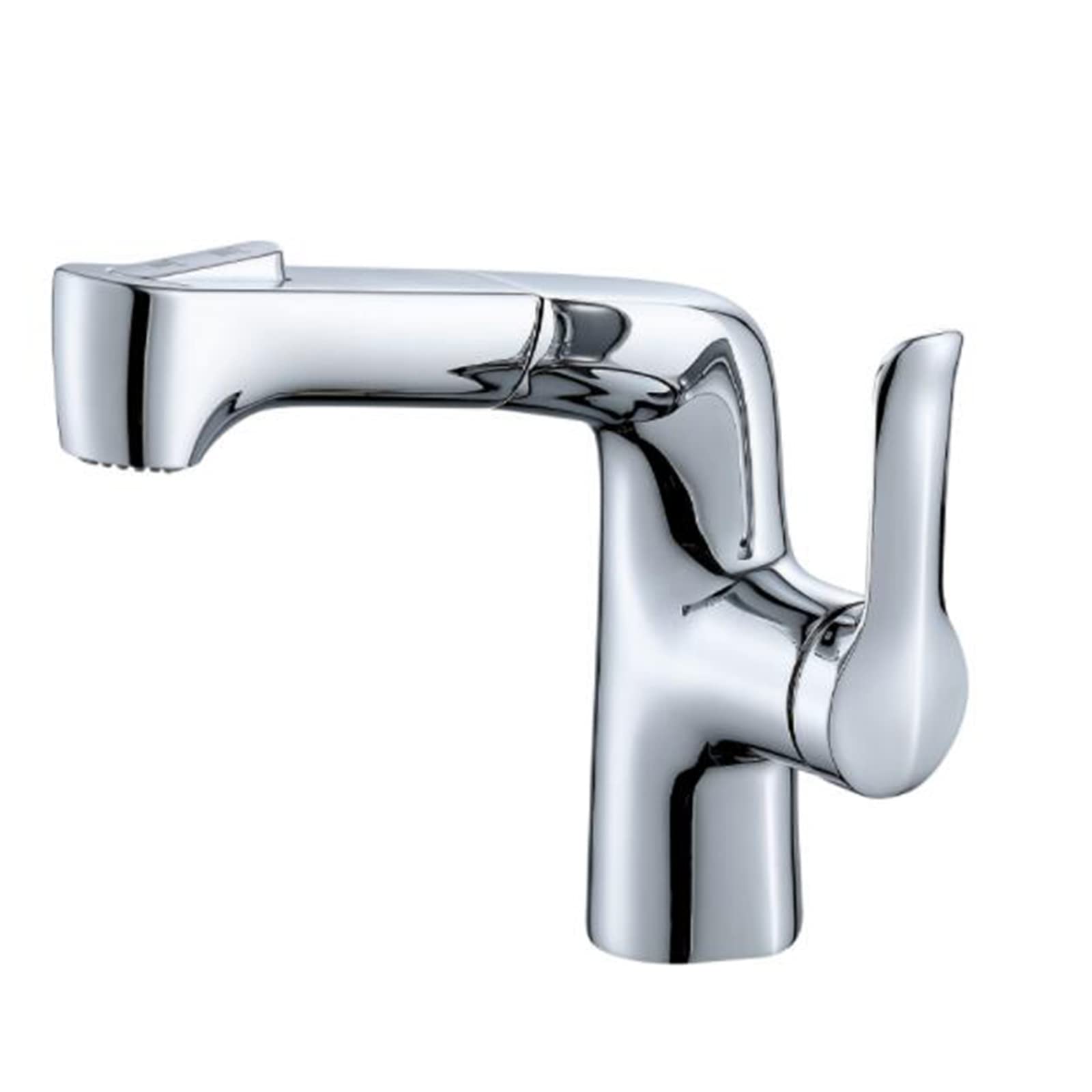 VDOQTLJT Basin Mixer Faucet with Pull Out Spray Brass Hot and Cold Water Single Hole Bathroom Faucets-Grey(Gris)