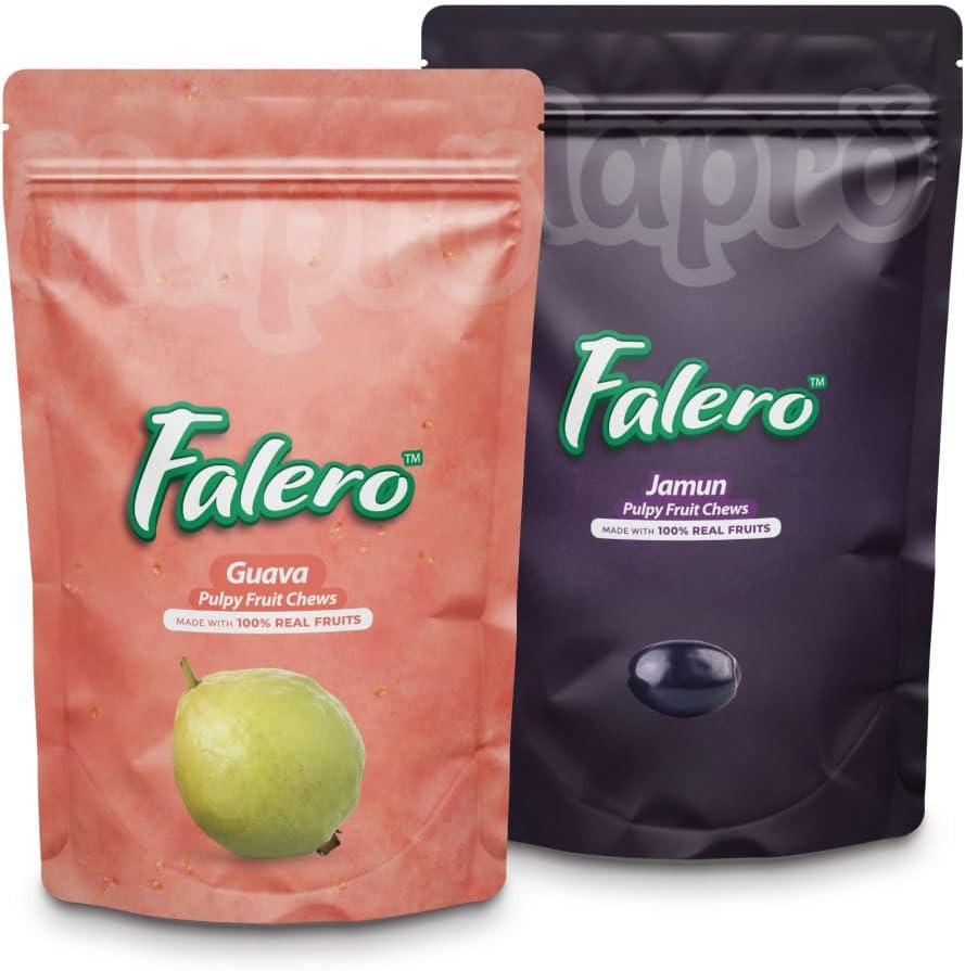 Falero Fruit Chews Guava and Jamun 175 gm, 33% Fruit Pulp (Guava & Jamun)