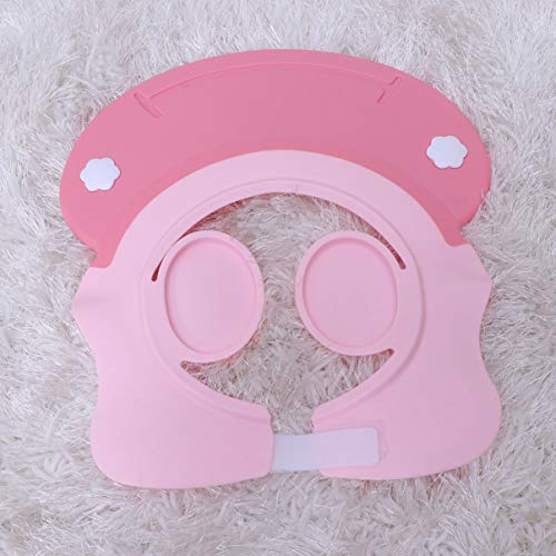 (Rosa) - Touca de banho SUPVOX Shampoo para bebe Protecao para banho Chapeu impermeavel ajustavel in