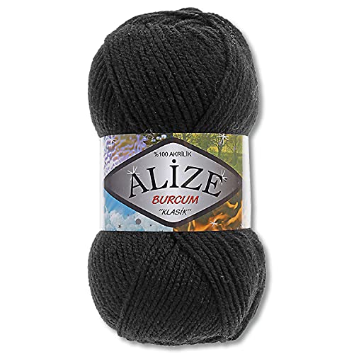 Alize 100 g Burcum Klasik Wolle (Schwarz (60))