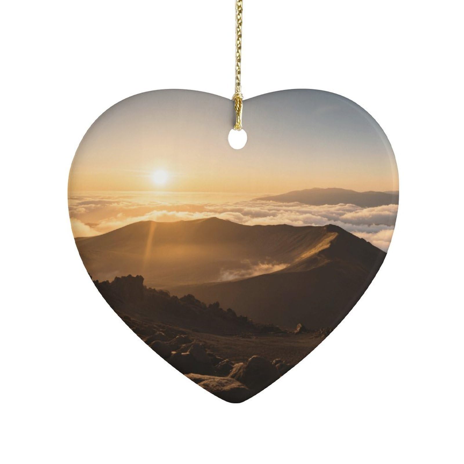 Fekiloot Style Haleakala Volcano Ceramic Ornament Home Decor Keepsake