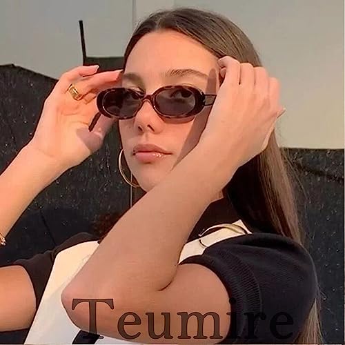 Image of Retro Oval Sunglasses for Women Men 90s Style Vintage Small Sun Glasses UV400 Protection Shades