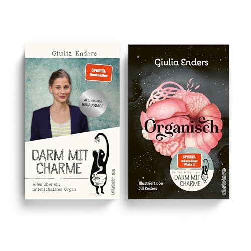 Giulia Enders Buchset – Darm mit Charme Neuauflage & Organisch – Bestseller Set Gesundheit Ernährung Mikrobiom Verdauung – 2 lehrreiche Bücher inkl. Lesezeichen – Humorvoll & wissenschaftlich erklärt