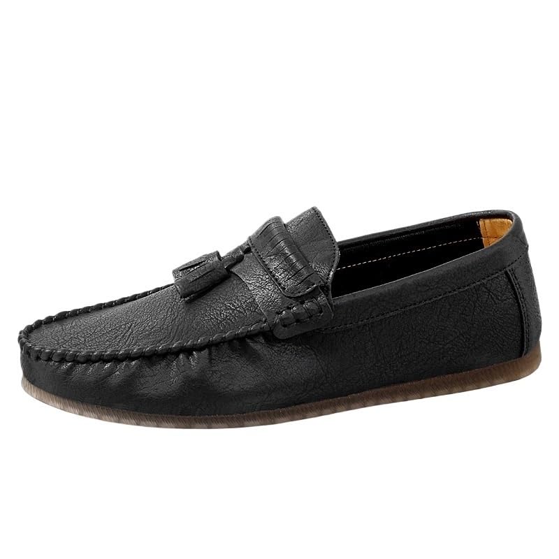 Slip On Loafers Round Toe Driving Outdoor Mens Pu Leather Slip On Lightweight Construction
