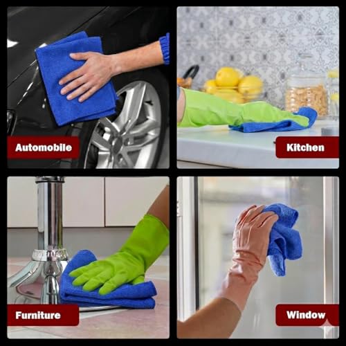 Image of AutoFurnish 1 PCS 340 GSM Multi-Color! Thick Lint & Streak Free Multipurpose Cloths Automotive Microfibre Towels for Car Bike Cleaning Polishing Washing & Detailing