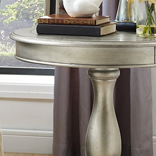 Roundhill Furniture Rene Contemporary Wood Pedestal Side Table, Champagne by Roundhill Furniture - Image 4