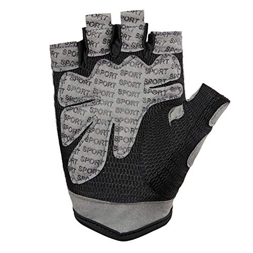 Luvas Esportivas, Romacci Luvas de Fitness Anti-derrapante Bicicleta Meio Dedo Luvas de Dedo Curto L