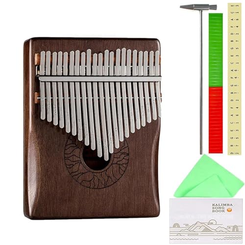 Professional Kalimba 21 Keys Thumb Piano Mahogany Calimba Wooden Keyboard Musical Instrument(Brown)