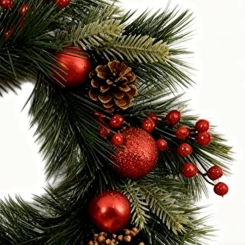 Couronne de Noël avec lumières sans perte d'aiguilles pour intérieur - 7