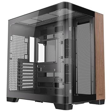 Antec C8 CURVE WOOD, Painel frontal de madeira exótica, Vidro curvo super amplo, Design de câmara dupla, Suporte radiador 360 mm, Placa-mãe ATX, 3 baías internas, Madeira e Vidro temperado