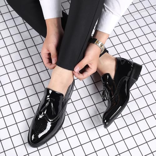 Men's Vintage Loafers Pu Leather Wedding Solid Color Round Toe Party Slip Resistant Low Top Rubber Sole Non Slip Shoe Slip-on2