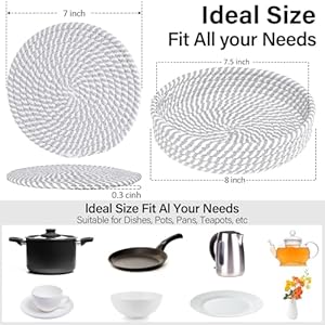 12pieces7inchtrivetmatsforhotdisheswith2storagebasketheatresistantpotholdersforkitchenhotplatematsfortablecountertophomeessentialsdecorationsforhomeandfarmhousegrey Urban Country Home Decor 12 pieces 7 inch trivet mats for hot dishes with 2 storage basket heat resistant pot holders for kitchen hot plate mats for table countertop home essentials decorations for home and farmhouse grey urban country home decor
