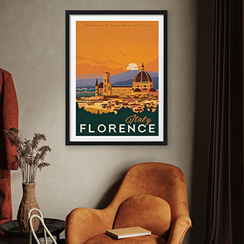 Xtvin Italy Florence Cathedral Of Santa Maria Del Fiore Vintage Travel Posters From Around The World Landscape Wall Art Print Decor Painting Gift Home Decoration Stickers (12X18 Inch) #TOP4