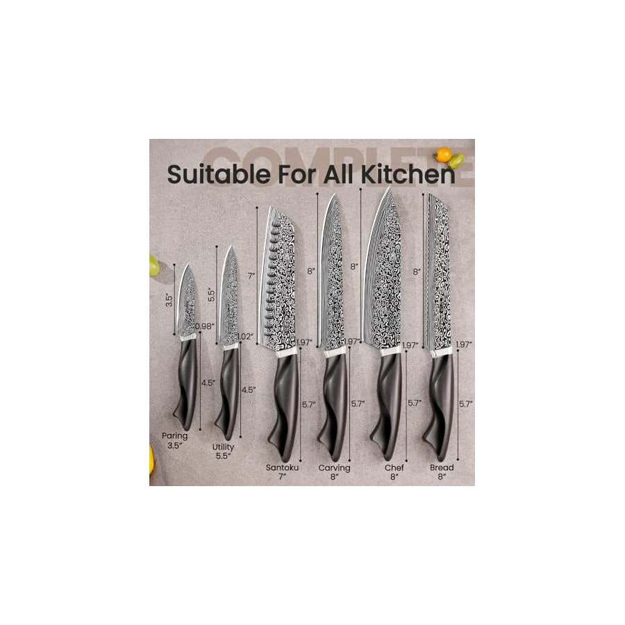 Knife-Set-15-Pieces-Kitchen-Knife-Set-with-Built-in-Sharpener-High-Carbon-German-Stainless-Steel-Knife-Block-Set-Dishwasher-Safe Knife Set, 15 Pieces Kitchen Knife Set with Built in Sharpener, High Carbon German Stainless Steel Knife Block Set, Dishwasher Safe