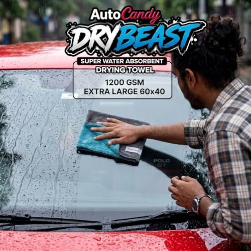 Image of DryBeast 1200 GSM Premium Microfiber Cloth for Car & Bike | 60 x 40 cm | Ultra Plush, Super Absorbent & Scratch-Free Drying Towel | Safe for Paint, PPF, Ceramic Coating & Glass(60 x40 XL)
