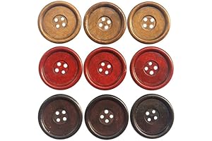Chenkou Craft 40mm 1.5 Inch Buttons, Round Wood Buttons for Sewing 4...