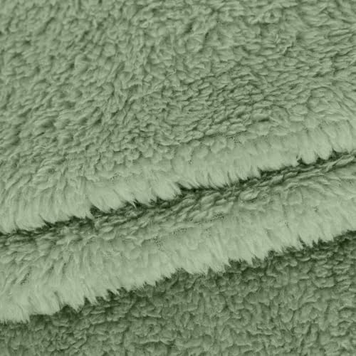 CRNTCEM Cozy Green Sherpa Fleece Jacket for Women - Oversized Zip-Up Hoodie with Pockets - Image 5