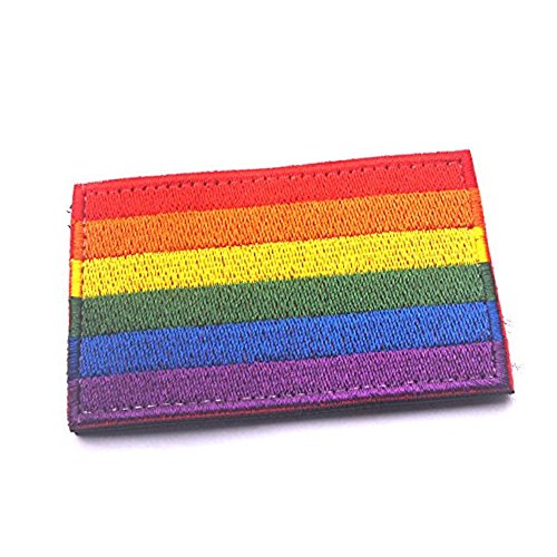 GenericJINCHENG LGBT Pride Rainbow Flag Patch Gay Lesbian Right Patch Embroidered Morale Emblem Iron On or Sew On Patch