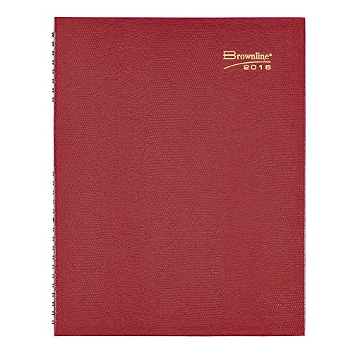 Brownline 2016 Coilpro Weekly Planner, Twin-Wire with Hard Red Cover, English, 11-Inch by 8-1/2-Inch (CB950C.RED-2016)