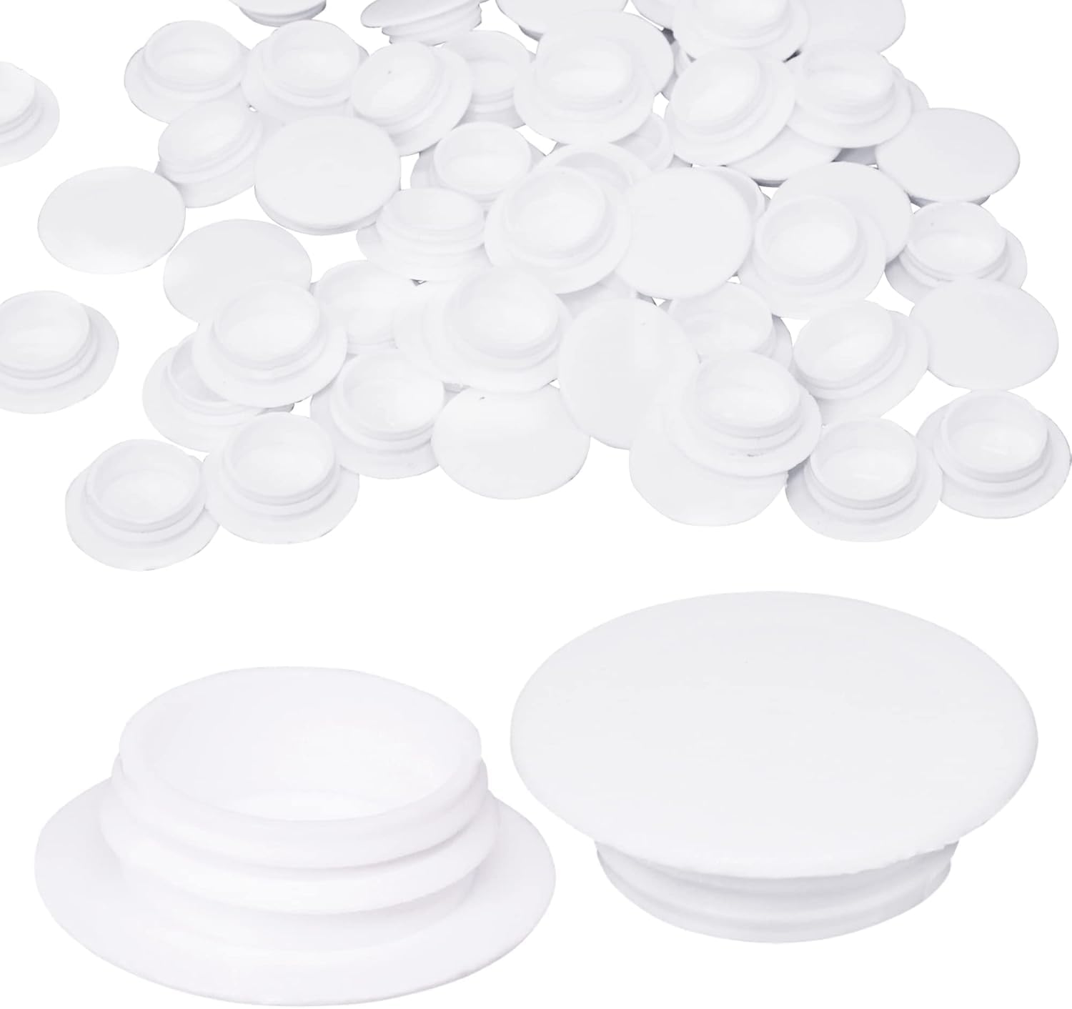 SKIR'CO (20 pcs) Plastic Hole Plugs 14 mm, Furniture Hole Plug, Drill Hole Cover Caps, Screw Hole Cover Caps (White S1)