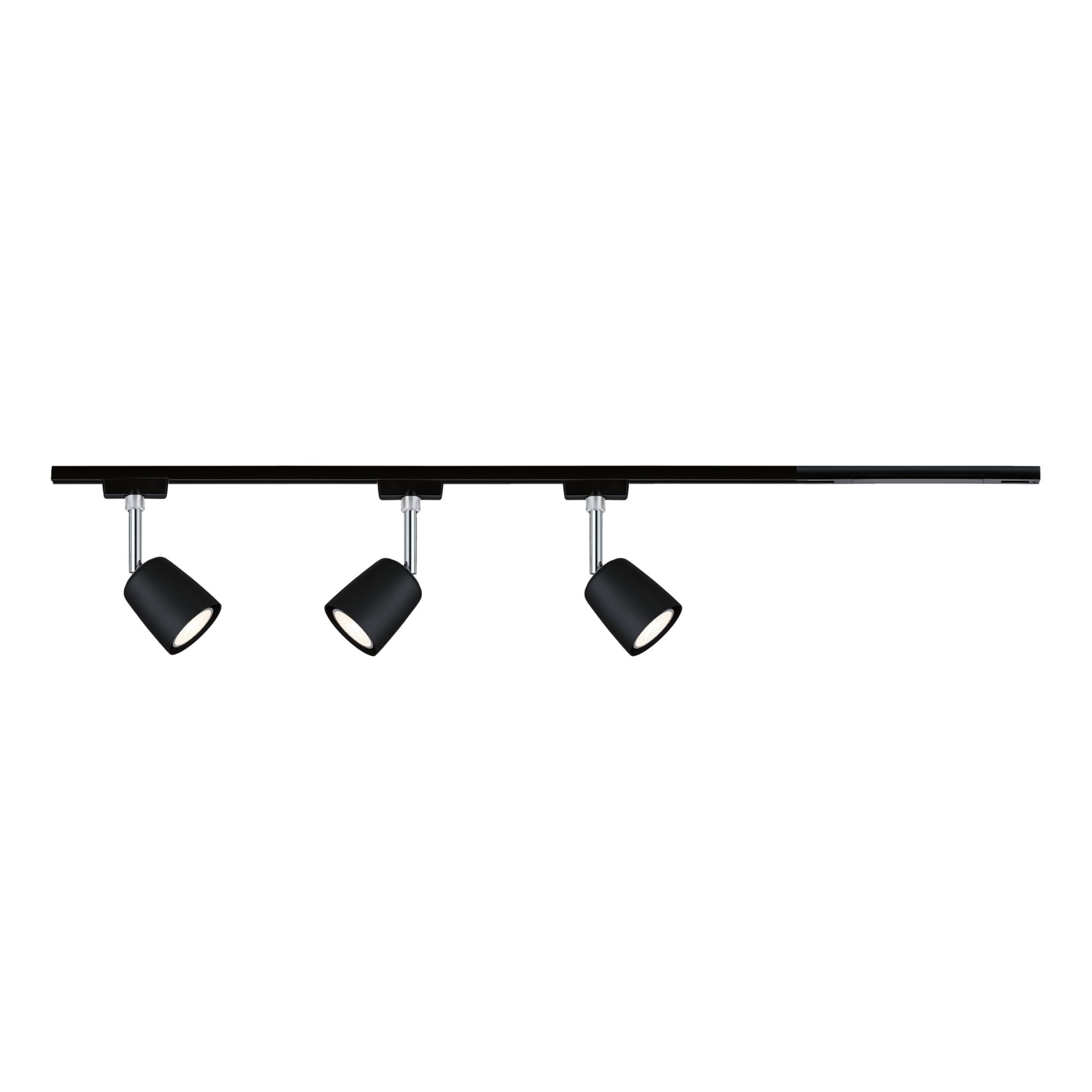 Paulmann 5244 URail Schienenspot Cover Starterset GU10 max. 10W dimmbar 230V Schwarz matt, Chrom